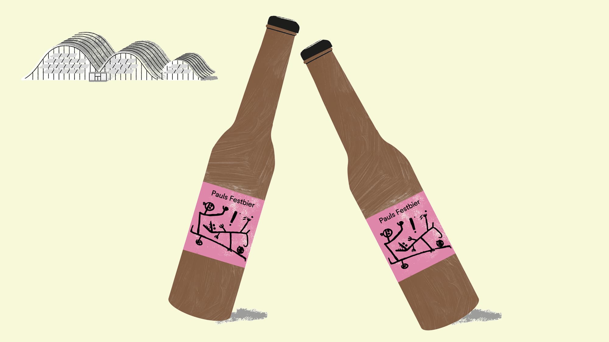 Pauls Festbier von der Lohnbrauerei Bern. Illustration: Alice Kolb