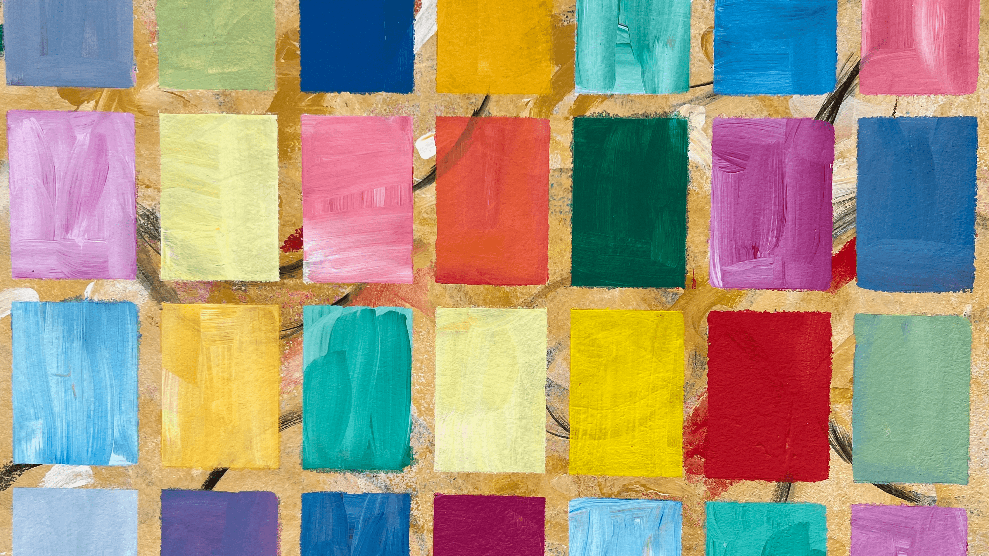 Bunt eingefärbte Kacheln auf einem hellen, malerischen Hintergrund