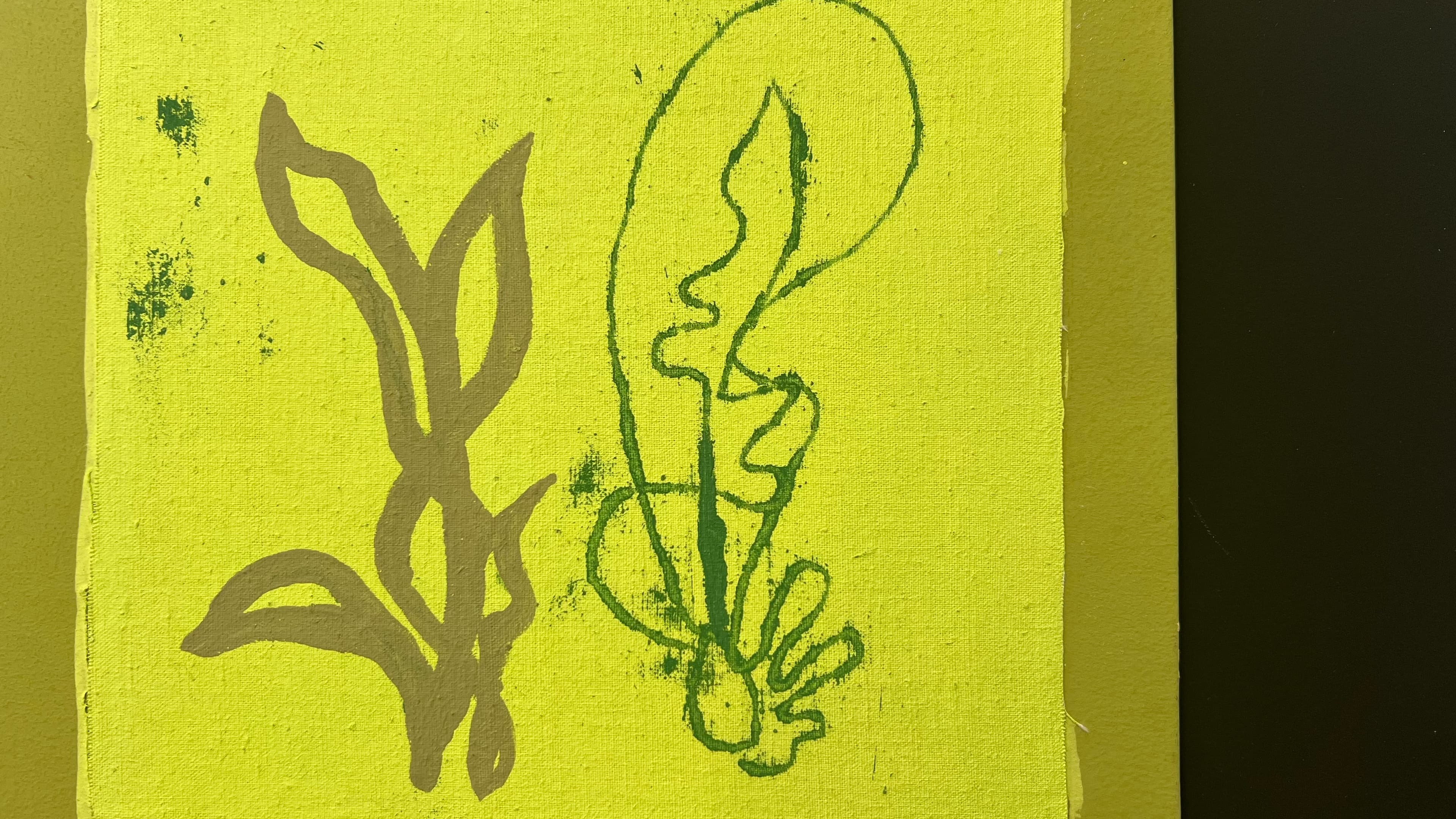 Ein mit Ölpause entwickeltes Werk in Grüntönen